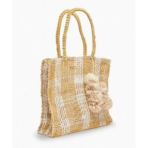 NEW KAYU olive straw tote bag in natural